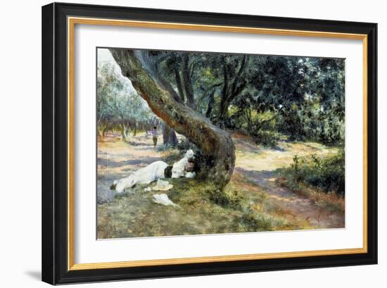 Shade in Olive Grove-Francesco Vinea-Framed Giclee Print