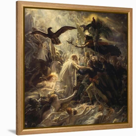 Shades of French Warriors Led into Odin's Palace by Victory, 1802-Anne-Louis Girodet de Roussy-Trioson-Framed Premier Image Canvas