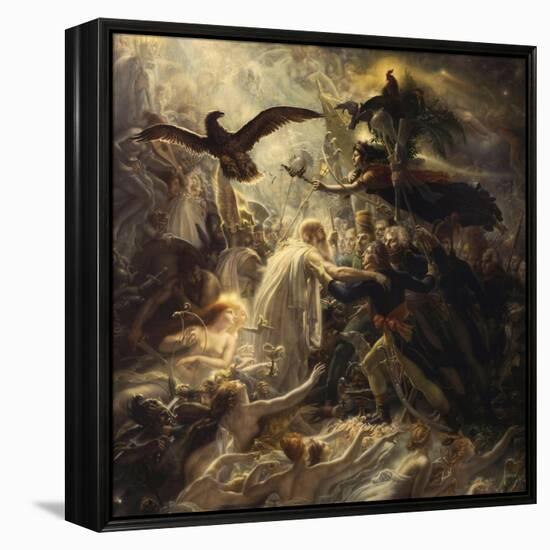 Shades of French Warriors Led into Odin's Palace by Victory, 1802-Anne-Louis Girodet de Roussy-Trioson-Framed Premier Image Canvas