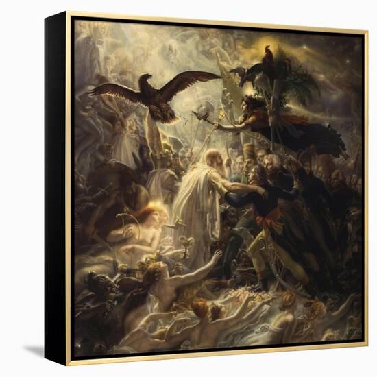 Shades of French Warriors Led into Odin's Palace by Victory, 1802-Anne-Louis Girodet de Roussy-Trioson-Framed Premier Image Canvas