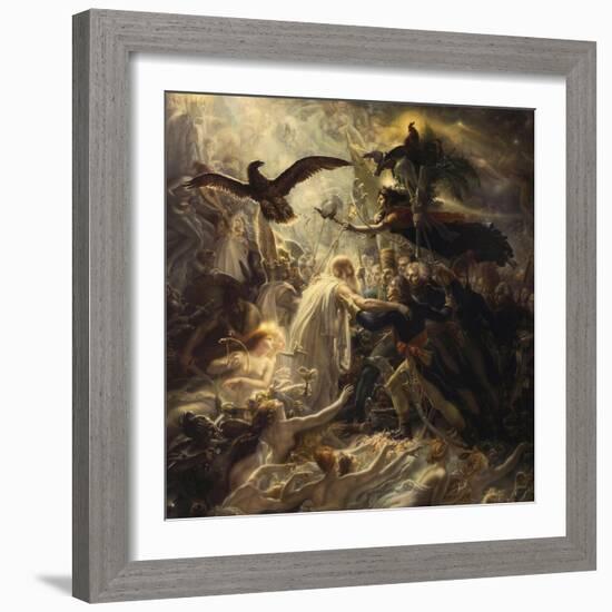 Shades of French Warriors Led into Odin's Palace by Victory, 1802-Anne-Louis Girodet de Roussy-Trioson-Framed Giclee Print