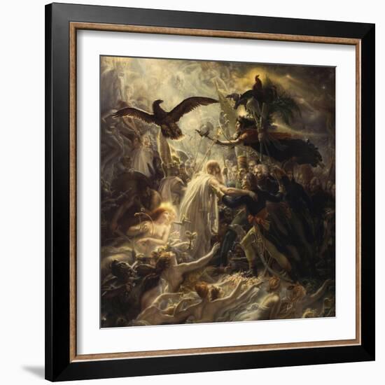 Shades of French Warriors Led into Odin's Palace by Victory, 1802-Anne-Louis Girodet de Roussy-Trioson-Framed Giclee Print