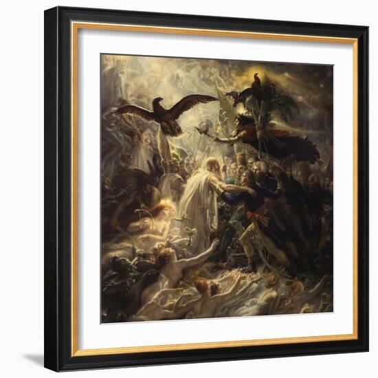 Shades of French Warriors Led into Odin's Palace by Victory, 1802-Anne-Louis Girodet de Roussy-Trioson-Framed Giclee Print