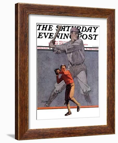 "Shadow Batter," Saturday Evening Post Cover, October 8, 1932-John E. Sheridan-Framed Giclee Print