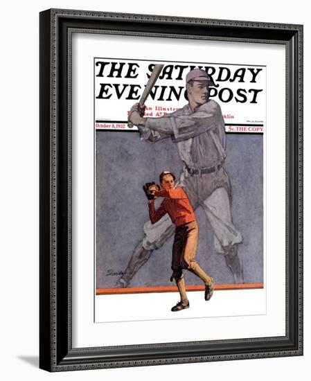 "Shadow Batter," Saturday Evening Post Cover, October 8, 1932-John E. Sheridan-Framed Giclee Print