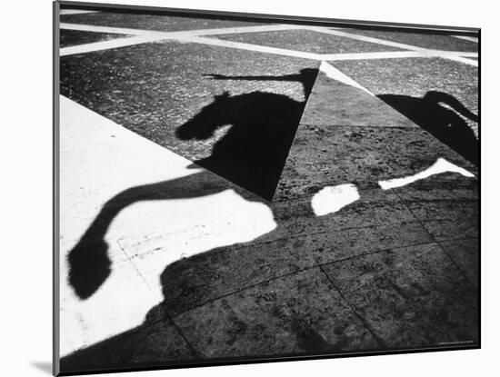 Shadow Cast by Equestrian Statue of Marcus Aurelius in Piazza Del Campidoglio-Gjon Mili-Mounted Photographic Print