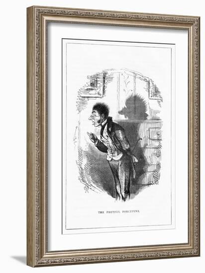 Shadow Drawing. C.H. Bennett, Porcupine-Charles H Bennett-Framed Premium Giclee Print