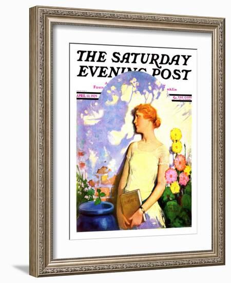 "Shadow Lover," Saturday Evening Post Cover, April 13, 1929-James C. McKell-Framed Giclee Print