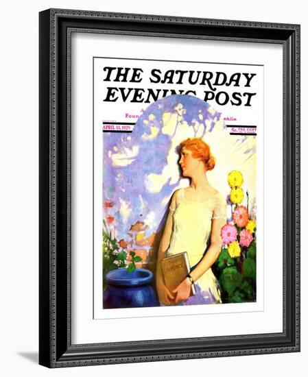 "Shadow Lover," Saturday Evening Post Cover, April 13, 1929-James C. McKell-Framed Giclee Print