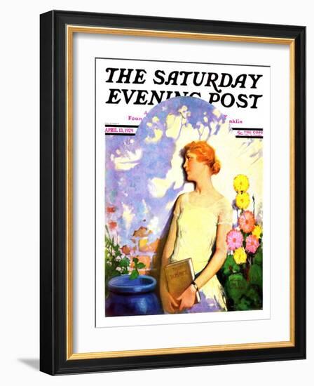 "Shadow Lover," Saturday Evening Post Cover, April 13, 1929-James C. McKell-Framed Giclee Print