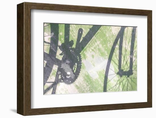 Shadow of a bicycle against a green wall-Art Wolfe-Framed Photographic Print