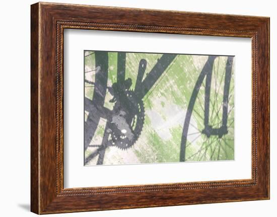 Shadow of a bicycle against a green wall-Art Wolfe-Framed Photographic Print