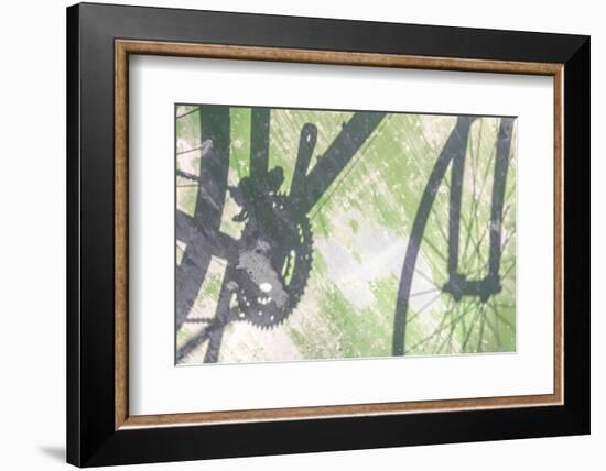 Shadow of a bicycle against a green wall-Art Wolfe-Framed Photographic Print