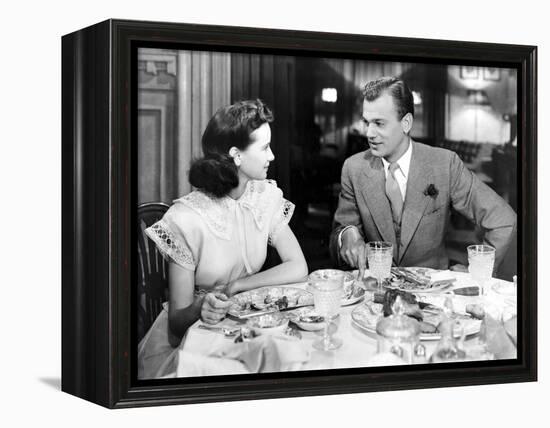 SHADOW OF A DOUBT, 1943 directed by ALFRED HITCHCOCK Teresa Wright (b/w photo)-null-Framed Stretched Canvas