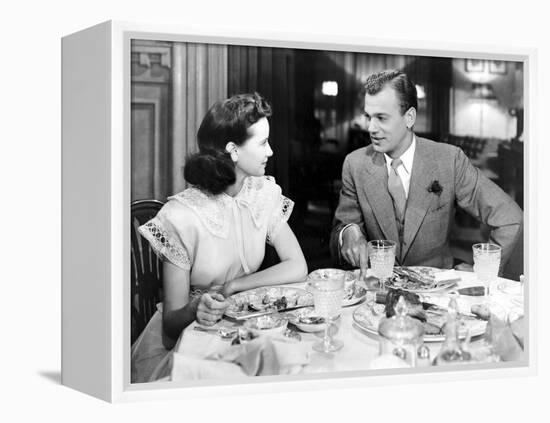 SHADOW OF A DOUBT, 1943 directed by ALFRED HITCHCOCK Teresa Wright (b/w photo)-null-Framed Stretched Canvas