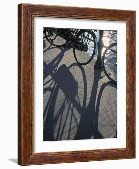 Shadow of Bikes, Amsterdam, Holland-Jon Arnold-Framed Photographic Print
