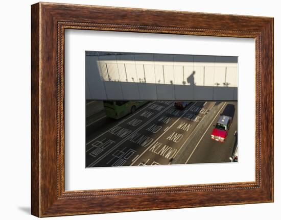 Shadow of Office Worker in Central District, Hong Kong, China-Paul Souders-Framed Photographic Print