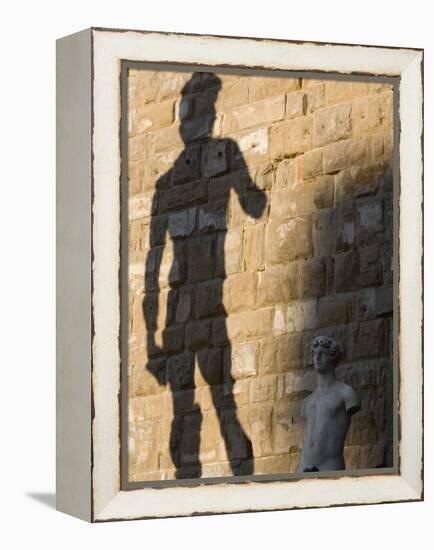 Shadow of Statue of David, Piazza Della Signoria, Florence, Tuscany, Italy, Europe-Martin Child-Framed Premier Image Canvas