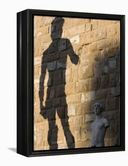 Shadow of Statue of David, Piazza Della Signoria, Florence, Tuscany, Italy, Europe-Martin Child-Framed Premier Image Canvas