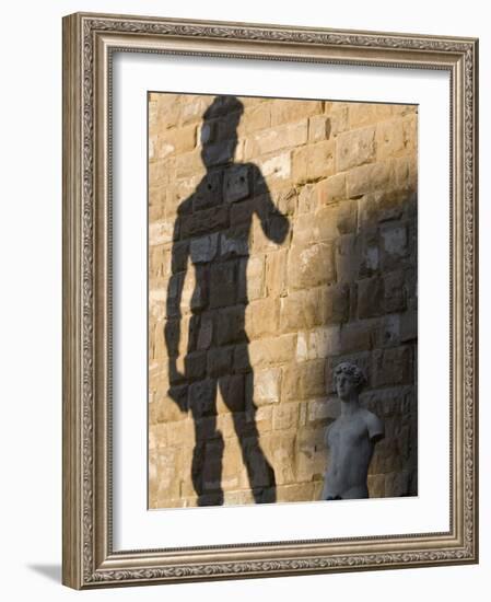 Shadow of Statue of David, Piazza Della Signoria, Florence, Tuscany, Italy, Europe-Martin Child-Framed Photographic Print