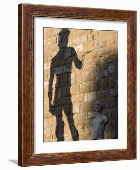 Shadow of Statue of David, Piazza Della Signoria, Florence, Tuscany, Italy, Europe-Martin Child-Framed Photographic Print