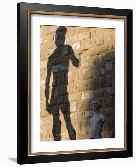 Shadow of Statue of David, Piazza Della Signoria, Florence, Tuscany, Italy, Europe-Martin Child-Framed Photographic Print