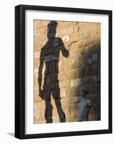 Shadow of Statue of David, Piazza Della Signoria, Florence, Tuscany, Italy, Europe-Martin Child-Framed Photographic Print