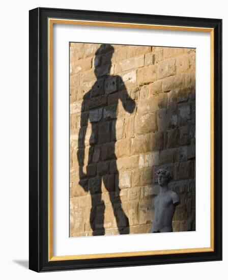 Shadow of Statue of David, Piazza Della Signoria, Florence, Tuscany, Italy, Europe-Martin Child-Framed Photographic Print