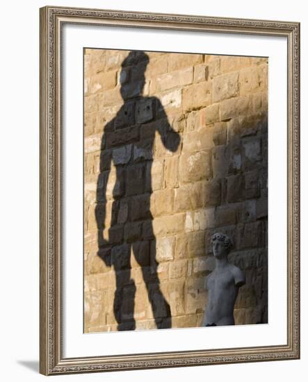 Shadow of Statue of David, Piazza Della Signoria, Florence, Tuscany, Italy, Europe-Martin Child-Framed Photographic Print