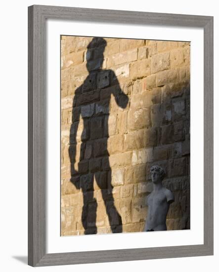 Shadow of Statue of David, Piazza Della Signoria, Florence, Tuscany, Italy, Europe-Martin Child-Framed Photographic Print