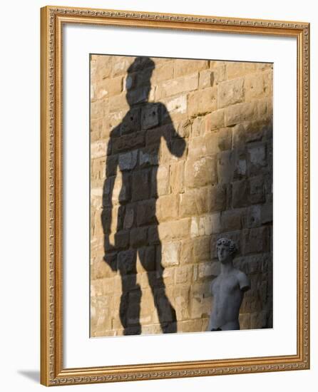 Shadow of Statue of David, Piazza Della Signoria, Florence, Tuscany, Italy, Europe-Martin Child-Framed Photographic Print