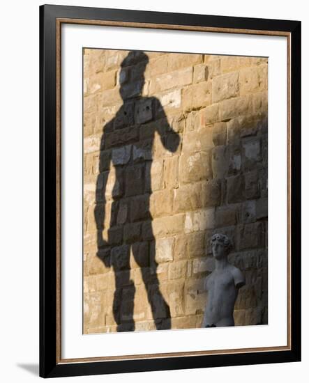 Shadow of Statue of David, Piazza Della Signoria, Florence, Tuscany, Italy, Europe-Martin Child-Framed Photographic Print