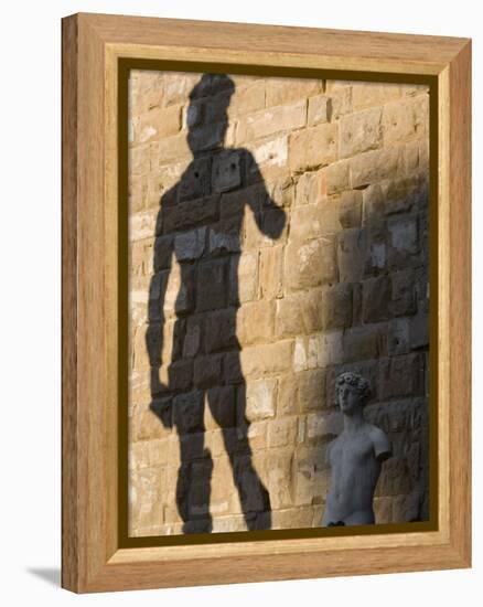 Shadow of Statue of David, Piazza Della Signoria, Florence, Tuscany, Italy, Europe-Martin Child-Framed Premier Image Canvas