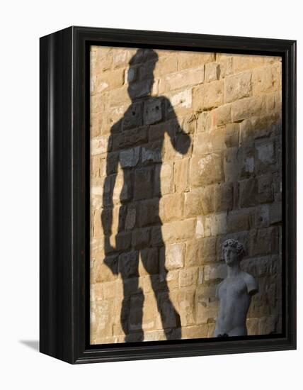 Shadow of Statue of David, Piazza Della Signoria, Florence, Tuscany, Italy, Europe-Martin Child-Framed Premier Image Canvas