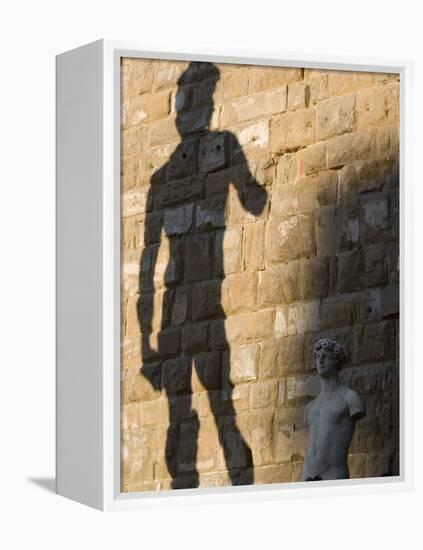 Shadow of Statue of David, Piazza Della Signoria, Florence, Tuscany, Italy, Europe-Martin Child-Framed Premier Image Canvas