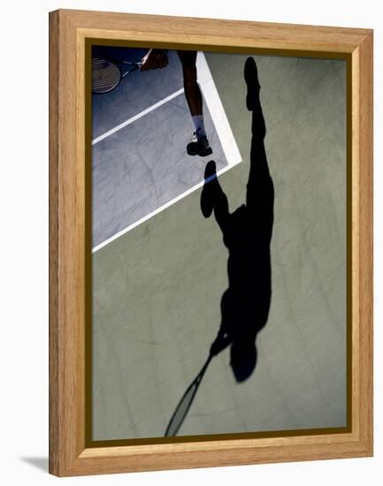 Shadow of Tennis Player in Action-null-Framed Premier Image Canvas