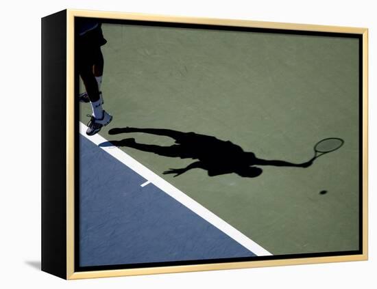 Shadow of Tennis Player Serving-null-Framed Premier Image Canvas