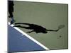 Shadow of Tennis Player Serving-null-Mounted Photographic Print