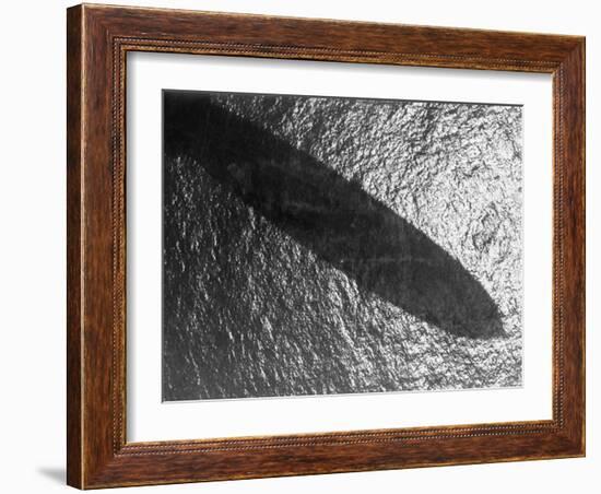 Shadow of Zeppelin Airship "Hindenburg" Cast over Ocean-null-Framed Photographic Print