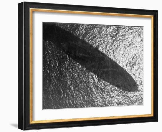 Shadow of Zeppelin Airship "Hindenburg" Cast over Ocean-null-Framed Photographic Print