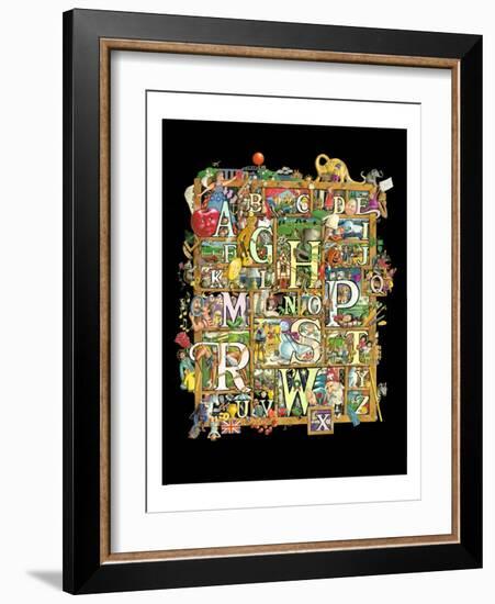 Shadowbox Hunt -Alphabet Soup-Laura Seeley-Framed Art Print