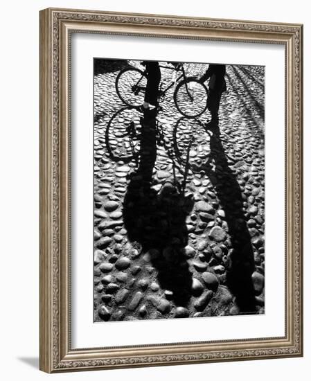 Shadows Cast on Cobblestone Street in Early Morning on Nantucket-Alfred Eisenstaedt-Framed Photographic Print