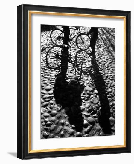 Shadows Cast on Cobblestone Street in Early Morning on Nantucket-Alfred Eisenstaedt-Framed Photographic Print
