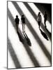 Shadows create black and white stripes in turbine room of Tate Gallery, London-Charles Bowman-Mounted Photographic Print