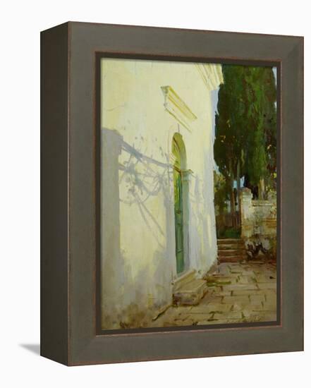 Shadows on a Wall in Corfu-John Singer Sargent-Framed Premier Image Canvas