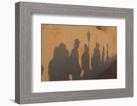 Shadows on wall of Fort, Fes, Morocco-Natalie Tepper-Framed Photo