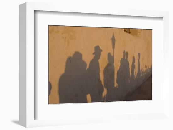 Shadows on wall of Fort, Fes, Morocco-Natalie Tepper-Framed Photo