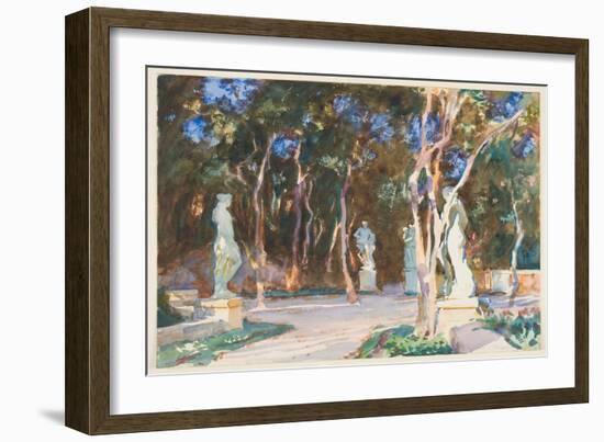 Shady Paths, Vizcaya (W/C over Graphite on Paper)-John Singer Sargent-Framed Giclee Print