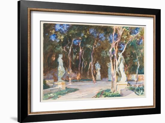 Shady Paths, Vizcaya (W/C over Graphite on Paper)-John Singer Sargent-Framed Giclee Print