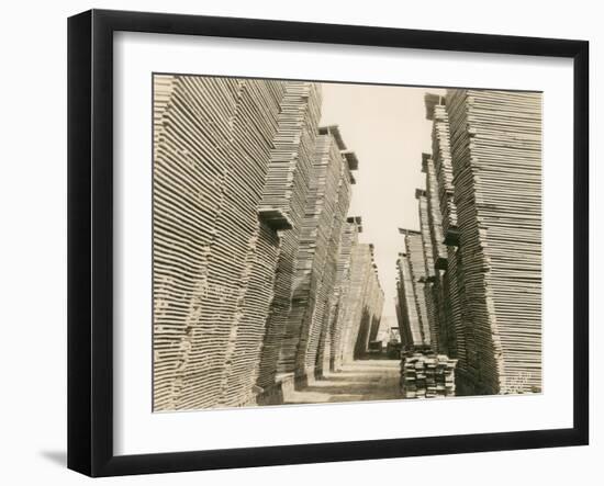 Shaffer Box - Lumber Piles, 1928-Marvin Boland-Framed Giclee Print